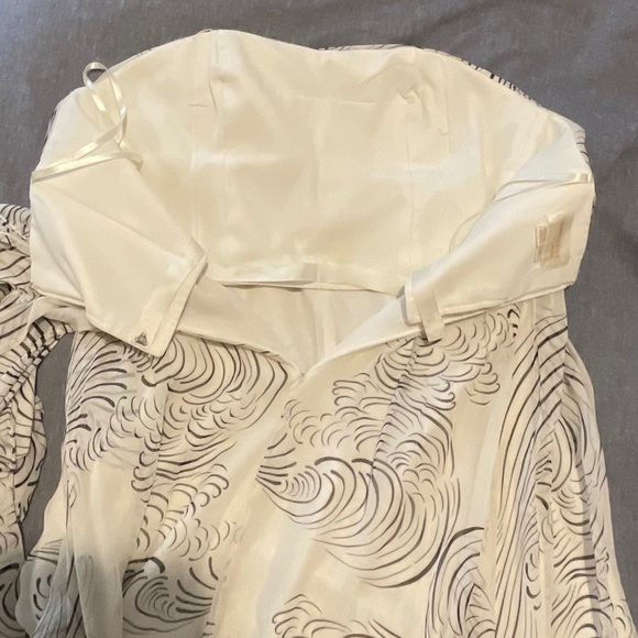 Marchese Silk Taffeta Strapless Black + White Dress - Picture 11 of 12